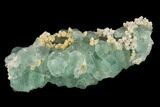 Stepped Green Fluorite Crystals on Quartz - China #132748-2